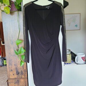 Beaded Guess Bodycon Black Party Dress